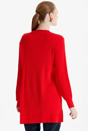 Tığ Triko Asimetrik Detaylı Rayon Tunik TNK21278
