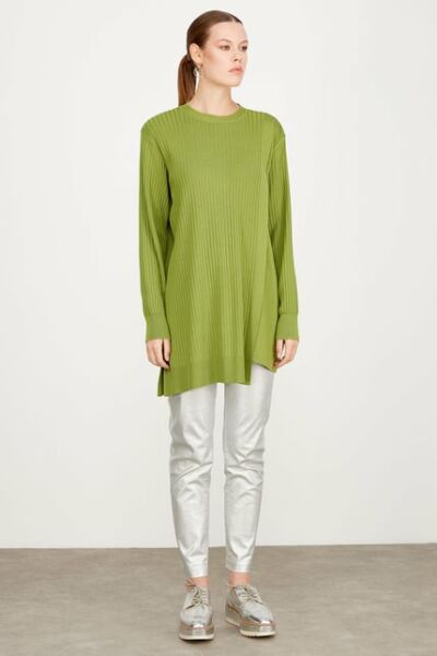 Tığ Triko Asimetrik Detaylı Rayon Tunik TNK21278