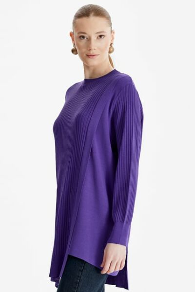 Tığ Triko Asimetrik Detaylı Rayon Tunik TNK21278