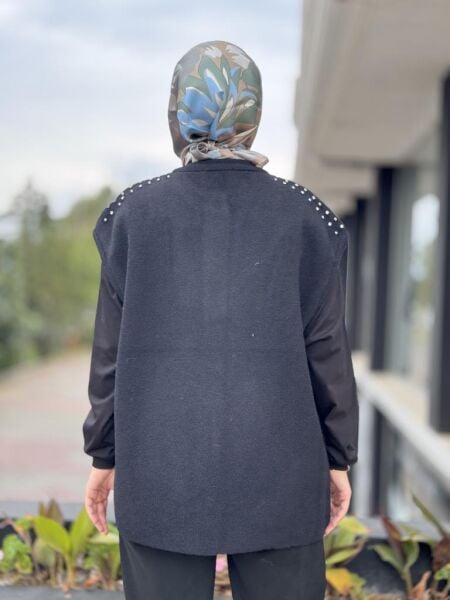 Tığ Triko Omuz Taş İşlemeli Triko Yelek YLK22018
