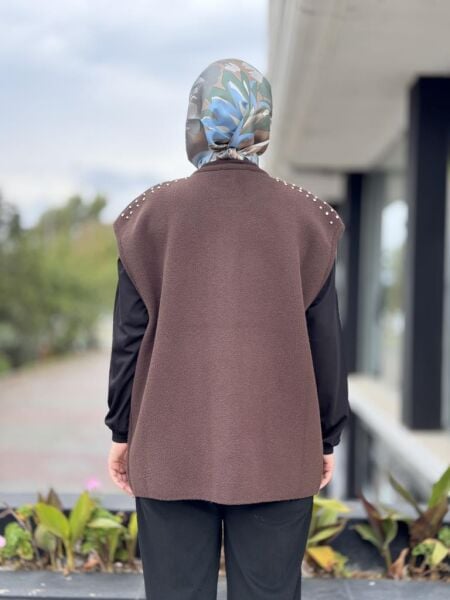 Tığ Triko Omuz Taş İşlemeli Triko Yelek YLK22018