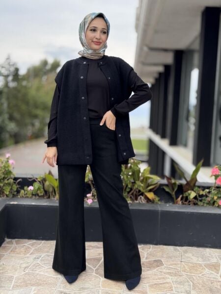 Tığ Triko Omuz Taş İşlemeli Triko Yelek YLK22018