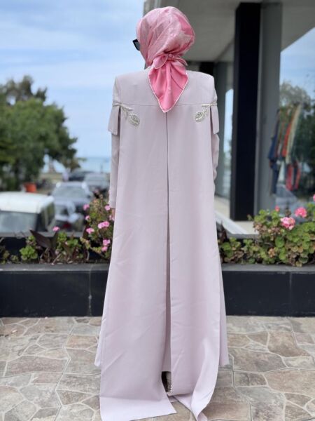 SENNA Vera Tesettür Abiye Dress SD2530012 PUDRA - 42