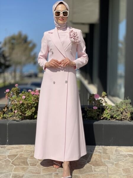SENNA Rose Stone Dress Tesettür Abiye SD30080