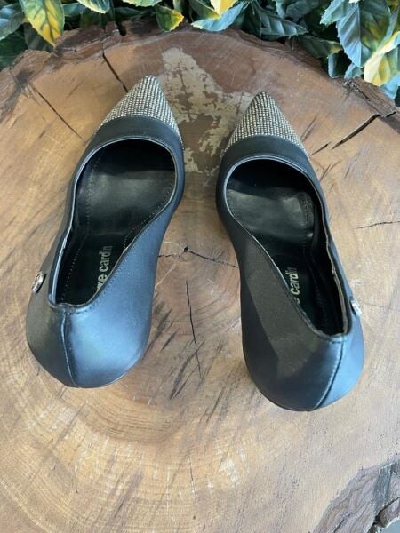 Pierre Cardin Önü ve Topuğu Taşlı Siyah Stiletto 52610