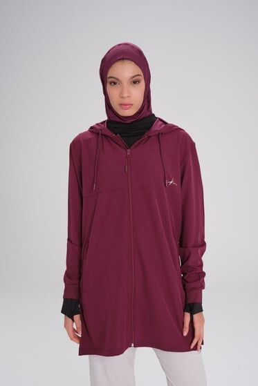 Haşema Active Uzun Kollu Kapüşonlu Fermuarlı Tesettür Antrenman Sweatshırtı ACT10
