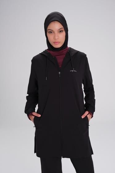 Haşema Active Uzun Kollu Kapüşonlu Fermuarlı Tesettür Antrenman Sweatshırtı ACT10