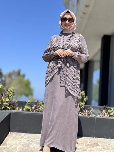 Almarwah File Yelekli Liosel Elbise 303834