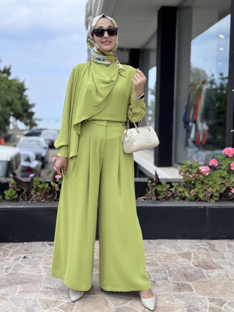 SENNA Lenora Gömlek Pantolon Takım SD2520016 MİMOZA - 40