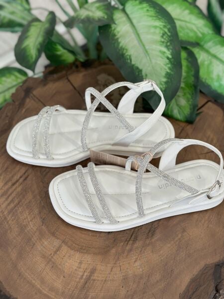 Pierre Cardin Taşlı Şık Sandalet PC5103 BEYAZ - 36