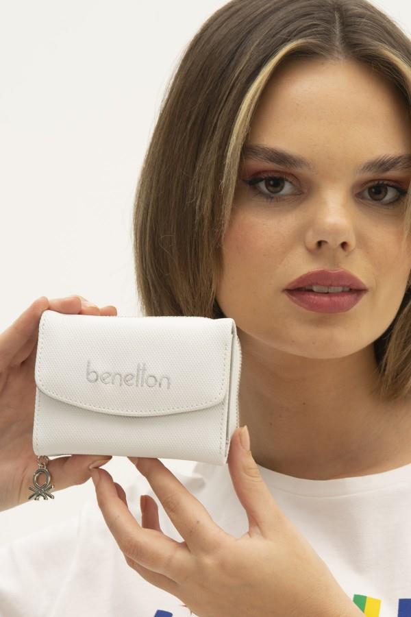 Benetton Cüzdan BNT1299 BEYAZ - A.GRİ