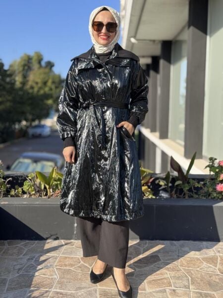 Misswhence Triko Yakalı Rugan Ara Boy Trench 38401