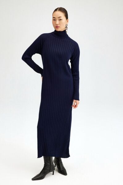 Touche Fitilli Dik Yaka Triko Elbise 23F1XD80