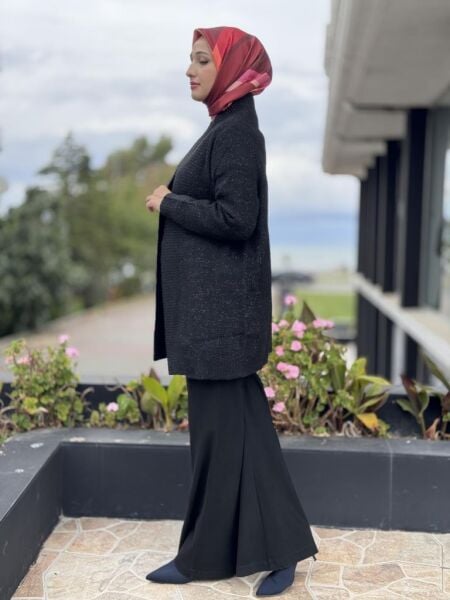 Tığ Triko Sim Detaylı Hırka HRK21686