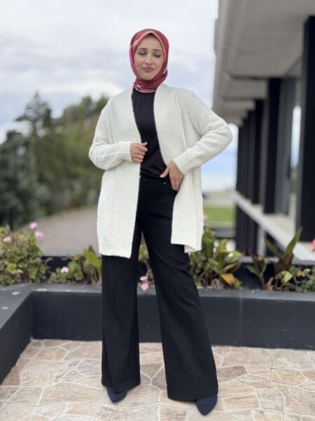 Tığ Triko Sim Detaylı Hırka HRK21686