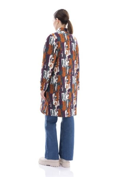 ZEMS Renkli Desenli Uzun Ceket (3059)