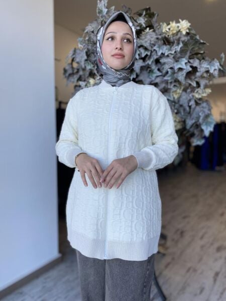 Ghisa Fermuarlı Brokar Hırka / Ceket 3018