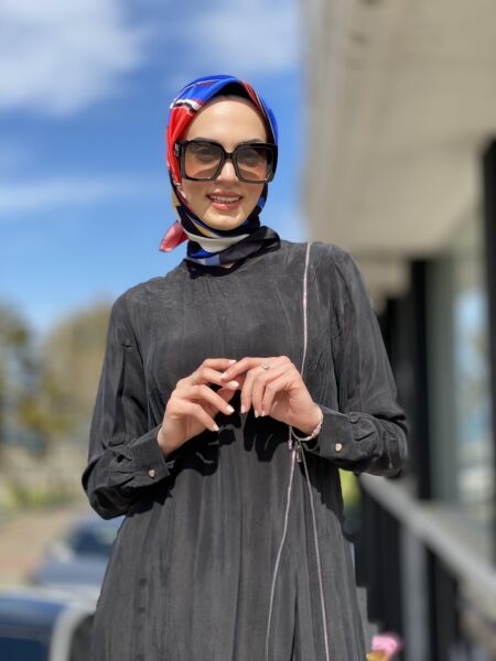 Misswhence Fermuarlı İpek Elbise 35800 SİYAH - 46