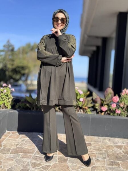 Misswhence Kolu Teknik Kumaş ve Dikiş Detaylı Tunik 38040