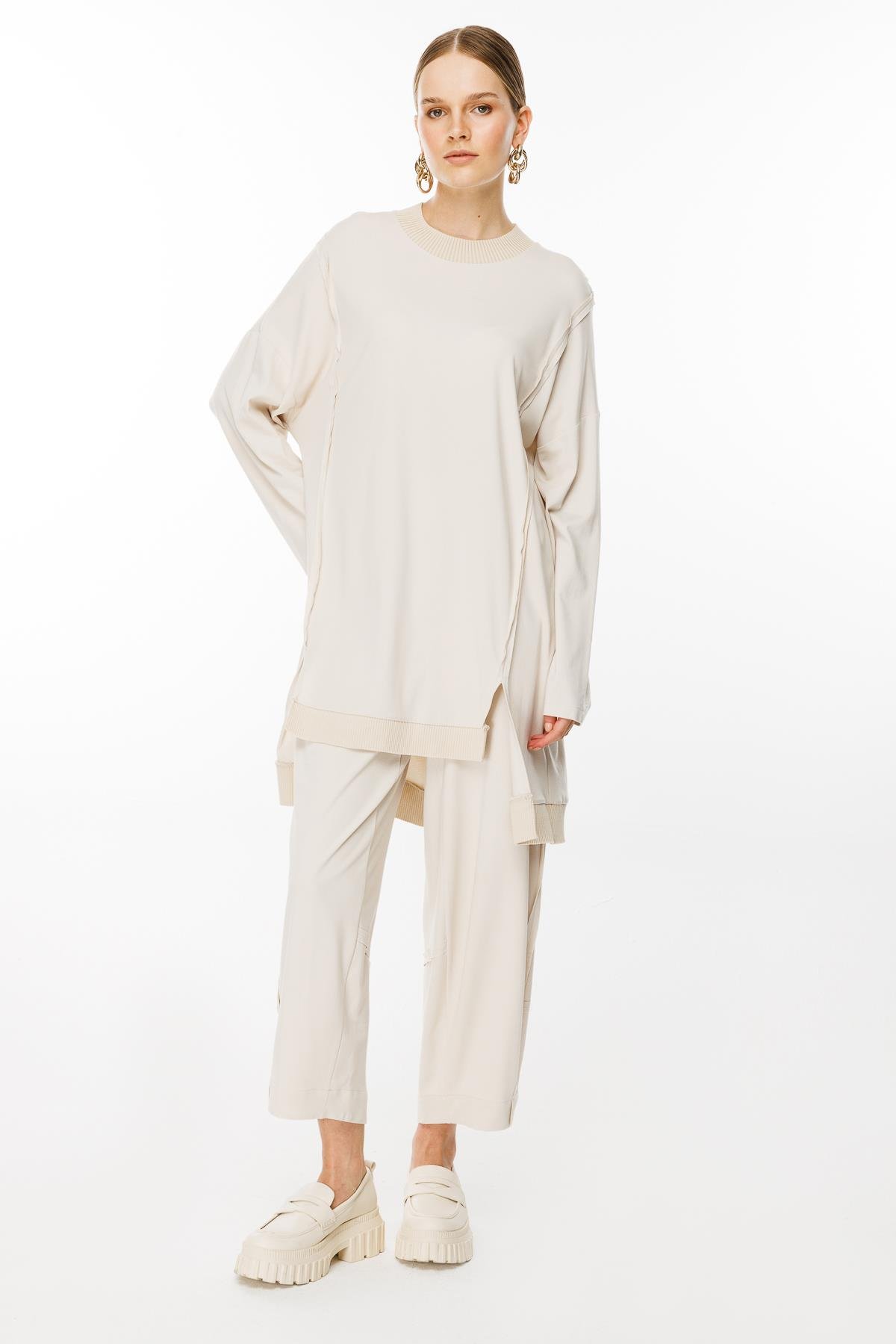 Ghisa Ribana Detaylı Tunik Pantolon Takım G4554