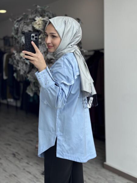 Ghisa Kolları Kuşgözü Detaylı Poplin Gömlek G4849