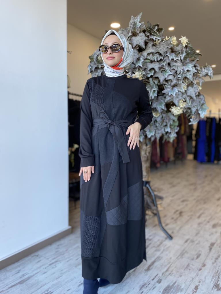 Misswhence Düğme Detaylı Patcwork Elbise 36804