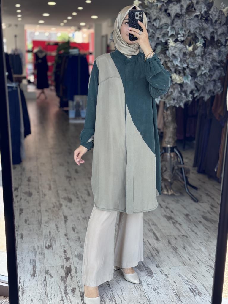 Misswhence Parça Detaylı Çıtçıtlı Cupra İpek Gömlek/Kap 37315