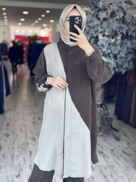 Misswhence Parça Detaylı Çıtçıtlı Cupra İpek Gömlek/Kap 37315