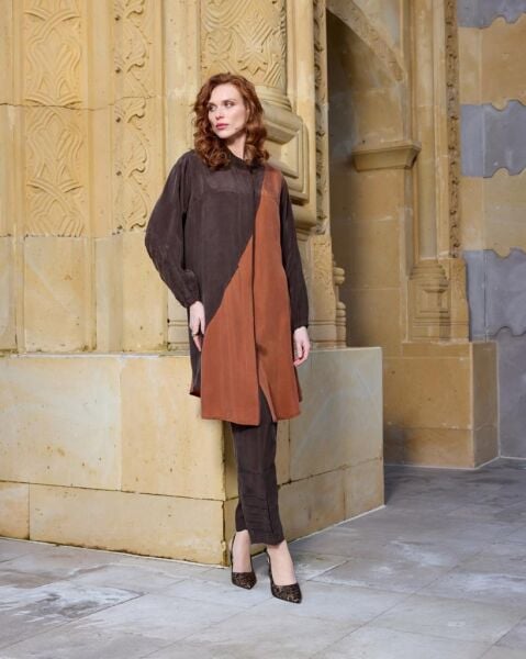 Misswhence Parça Detaylı Çıtçıtlı Cupra İpek Gömlek/Kap 37315