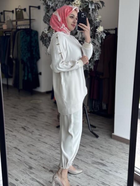 Ghisa Metal Aksesurar Detaylı Tunik Pantolon Takım 4852 TAŞ - 1