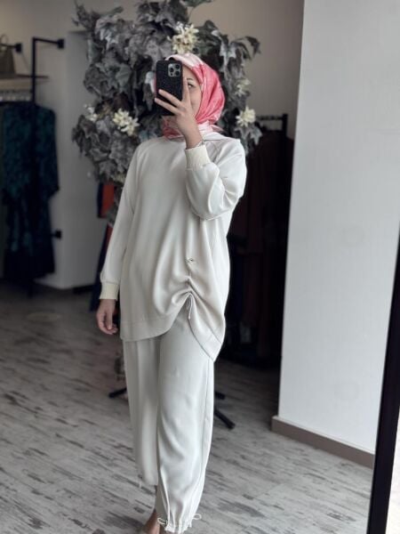 Ghisa Metal Aksesurar Detaylı Tunik Pantolon Takım 4852 TAŞ - 1