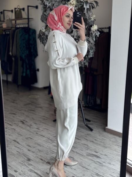 Ghisa Metal Aksesurar Detaylı Tunik Pantolon Takım 4852 TAŞ - 2