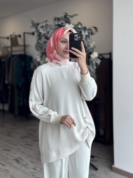 Ghisa Metal Aksesurar Detaylı Tunik Pantolon Takım 4852 TAŞ - 2