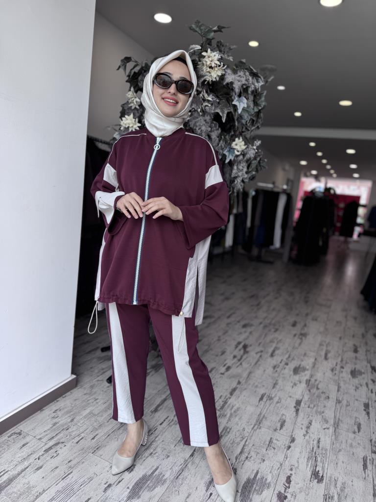 Ghisa Cep Detaylı Kap Pantolon Takım 4945 BORDO - 1