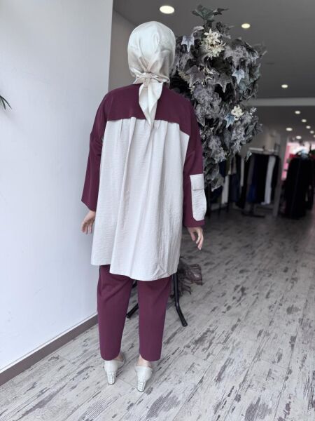 Ghisa Cep Detaylı Kap Pantolon Takım 4945 BORDO - 1