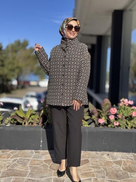 Almarwah Kontrast Desenli Kap 505320