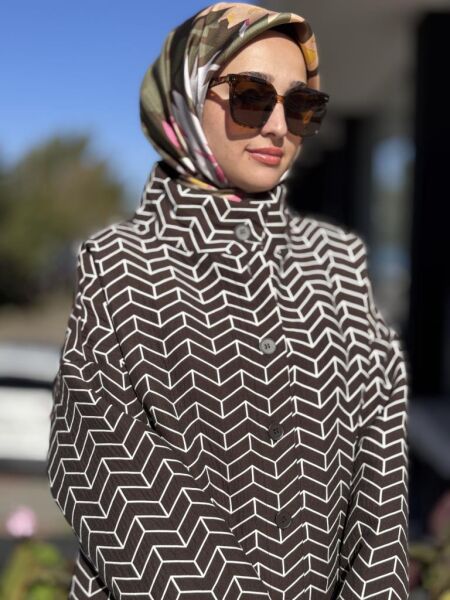 Almarwah Kontrast Desenli Kap 505320