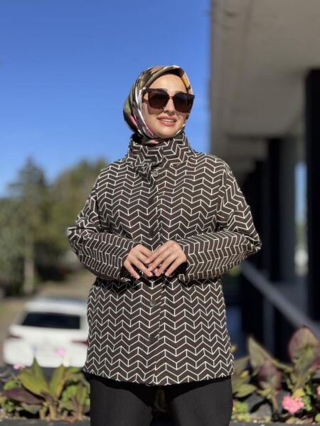 Almarwah Kontrast Desenli Kap 505320