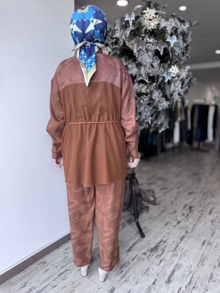 Ghisa Kamuflaj Desen Çıtçıtlı Ceket Pantolon Takım 4082 CAMEL - 2