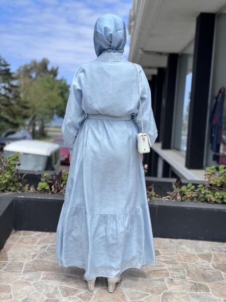 Qupra Vual Kemerli Gömlek Elbise WAB85005