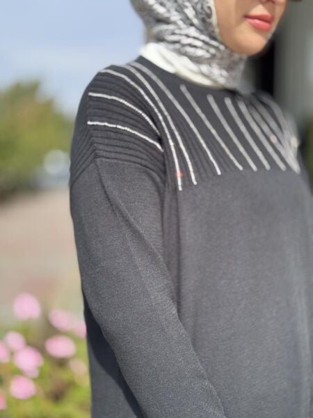 Tığ Triko Taş Detaylı Triko Tunik TNK21739