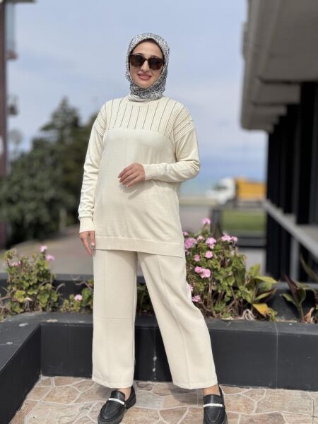 Tığ Triko Taş Detaylı Triko Tunik TNK21739