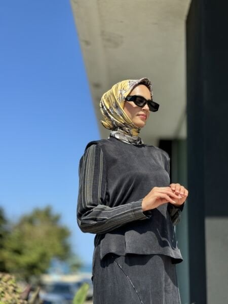 Almarwah Vatkalı Cupra Bluz Etek Takım 202640