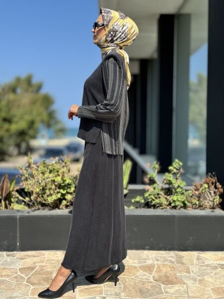 Almarwah Vatkalı Cupra Bluz Etek Takım 202640