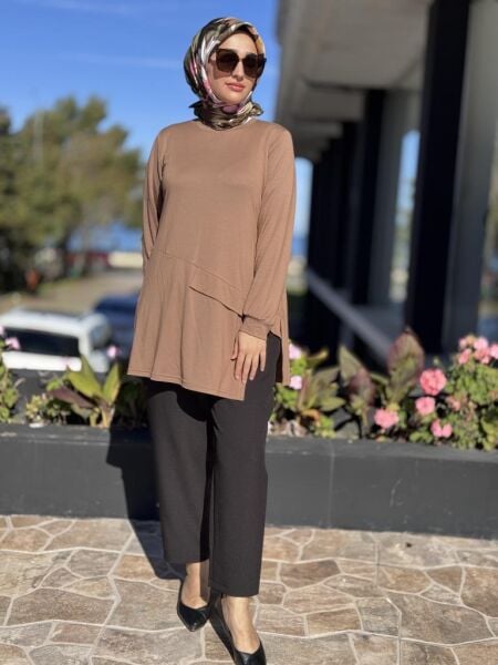 Almarwah Yırtmaç Detaylı Basic Tunik 102230