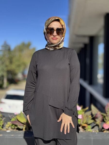 Almarwah Yırtmaç Detaylı Basic Tunik 102230