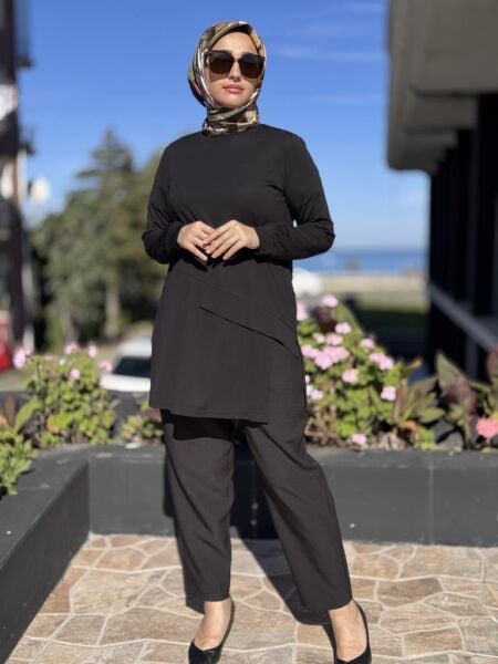 Almarwah Yırtmaç Detaylı Basic Tunik 102230