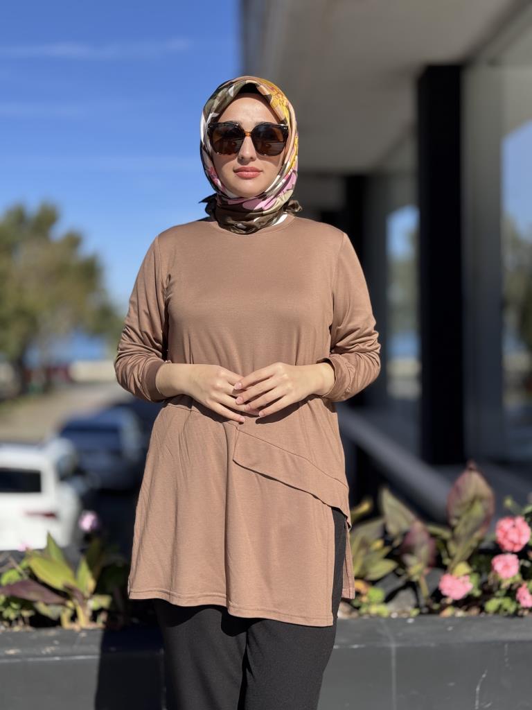 Almarwah Yırtmaç Detaylı Basic Tunik 102230