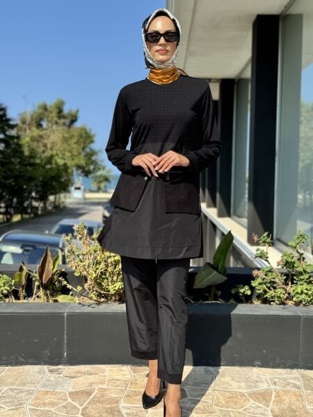 Almarwah Önü Taşlı Tunik Pantolon Takım 202636