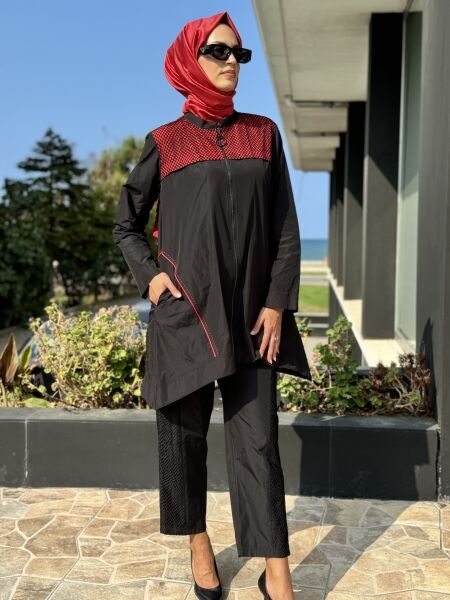 Almarwah File Detaylı Paraşüt Kumaş Ceket Pantolon Takım 202642